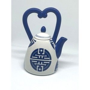 Antique Small Chinese Porcelain Blue White Decorative Teapot Made in China